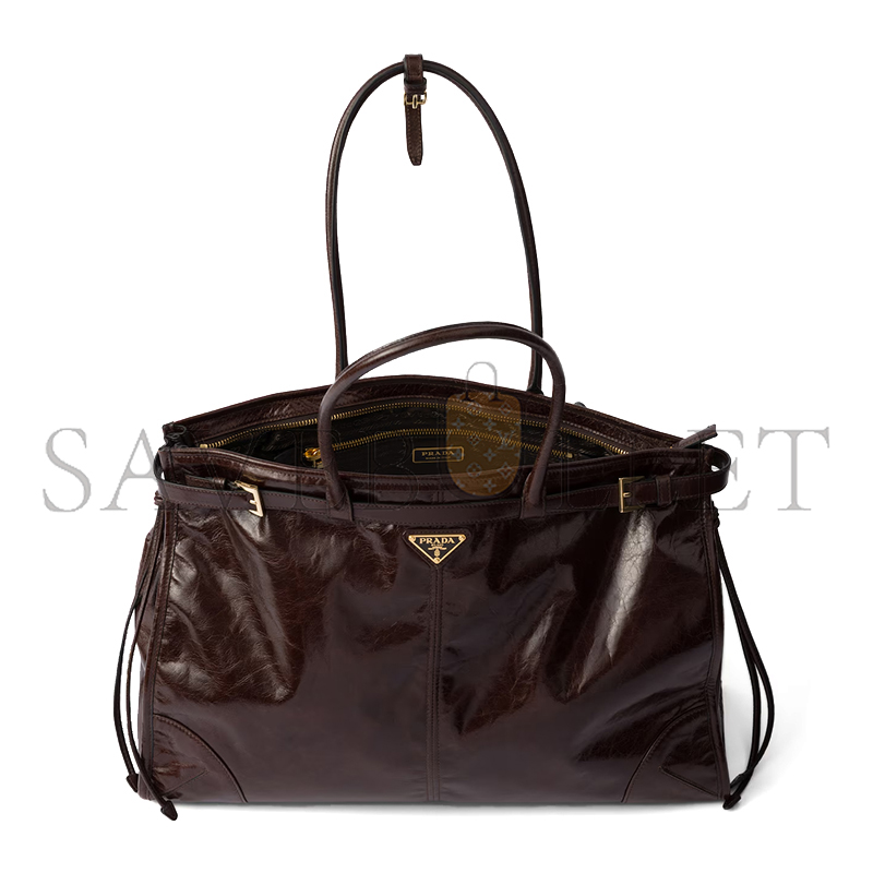 PRADA BONNIE EXTRA LARGE LEATHER HANDBAG 1BA439 (42*30*12cm)